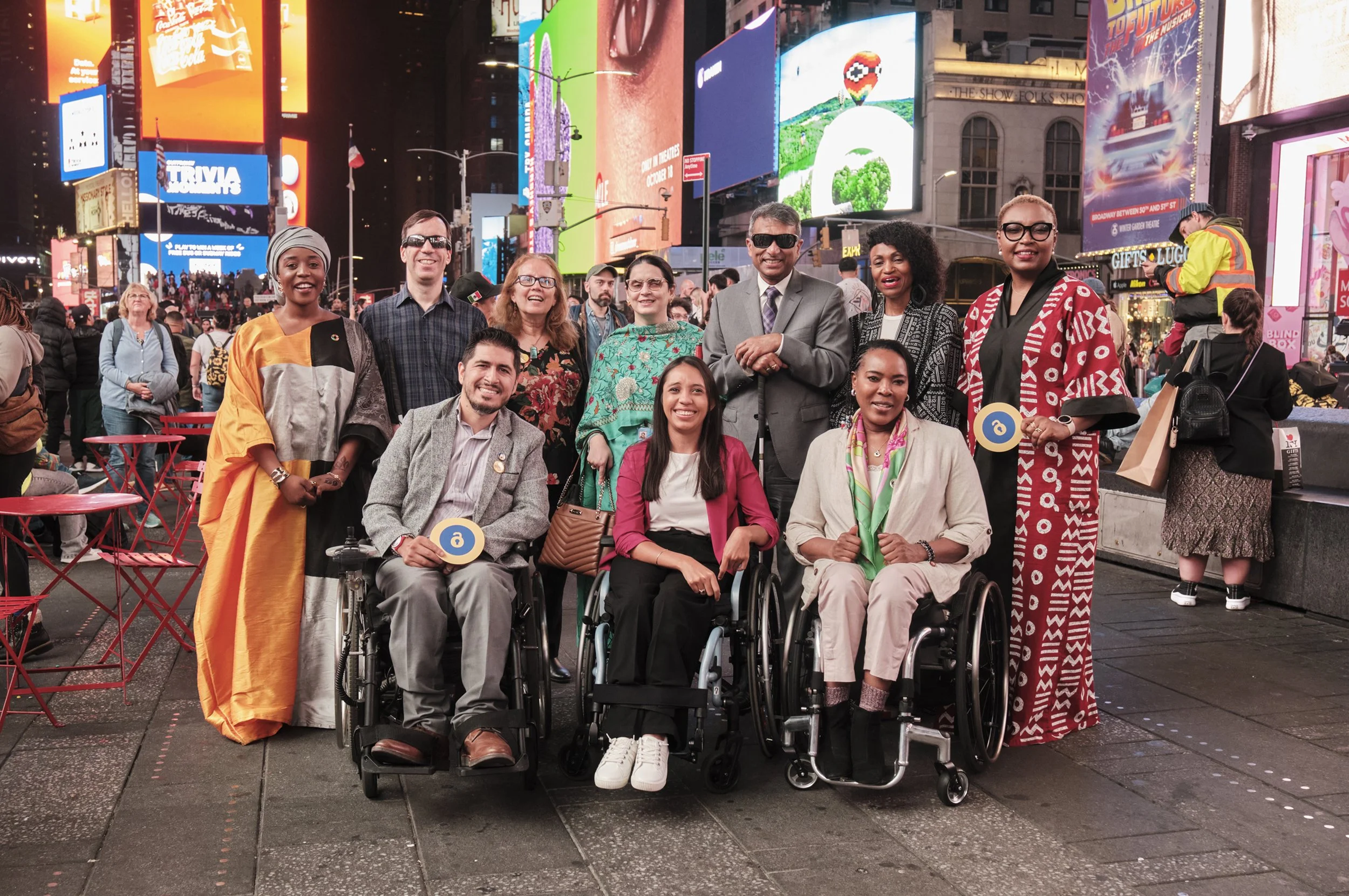 Front, L-R: Carlos Leon: NY SCION, Maria Jose Carranza: UNICEF youth ambassador, Guatemala, Anne Wafula Strike: Paralympian, speaker, author and inclusion campaigner.   Back L-R: Maryam Bukar - Hassan: Storyteller, award winning poet-advocate, Fernando Botelho: UNICEF, Sara Basson: Google, Saima Saleem:  Permanent Mission of Pakistan to the United Nations in New York, Gopal Mitra, Global Lead on Disability and Development, UNICEF, Irene Mbari-Kirika: inABLE and Dr. Oteri Okolo, Federal Ministry of Health, Nigeria