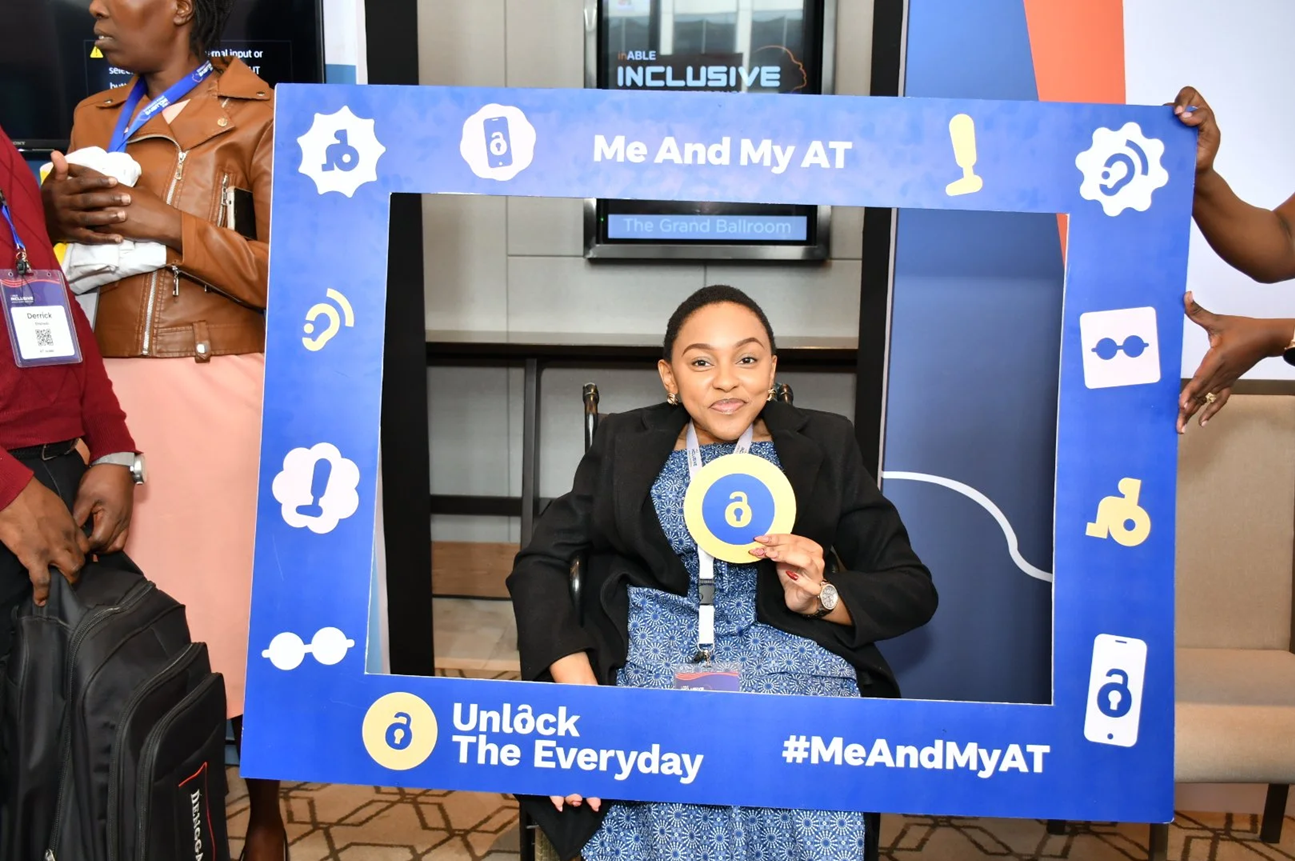 Mumsie Odirile at the Inclusive Africa Conference 2025 joins the #MeAndMyAT challenge,&nbsp;celebrating World Day for Assistive Technology. 