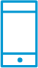 Blue icon of a smartphone