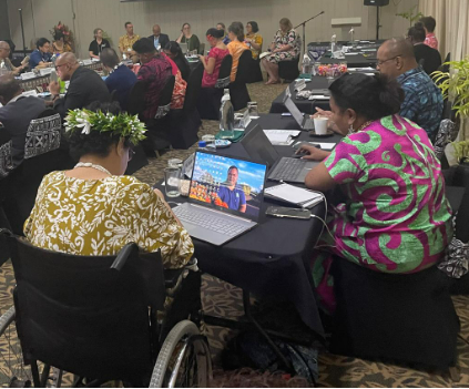 A stakeholder consultation in Fiji bringing together representatives from 15 Pacific Island countries, including government, organizations of persons with disabilities and donors. Photo Credit: ATscale