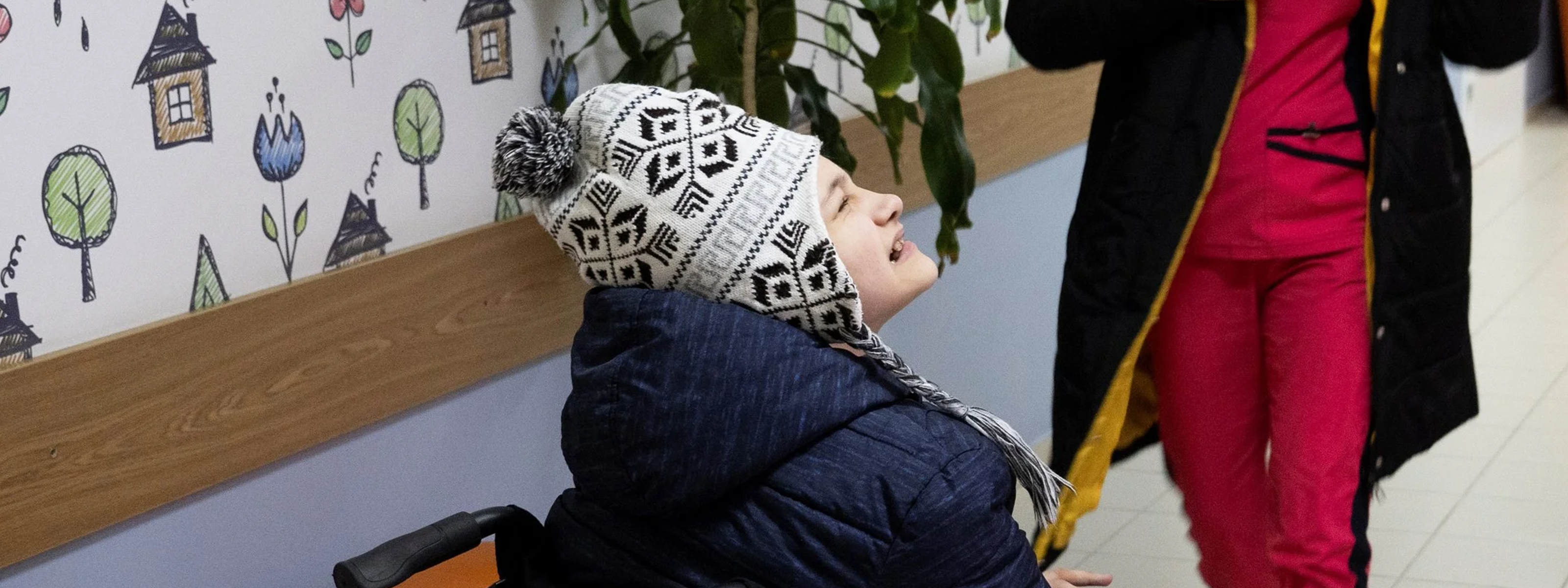 Aleksandra (Sasha) Riabushenko, 13, has cerebral palsy, and received a wheelchair under the AT10 programme in Ukraine. 